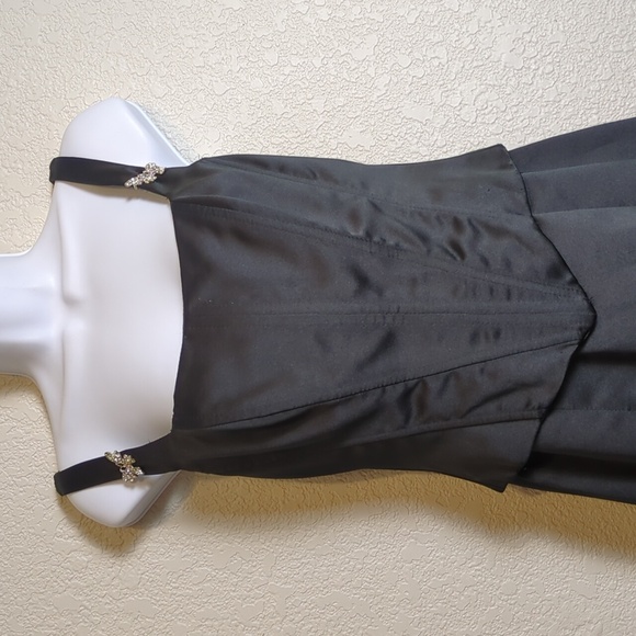 Niki By Niki Livas vintage black sleeveless butterfly basque waist midi dress - Picture 2 of 16